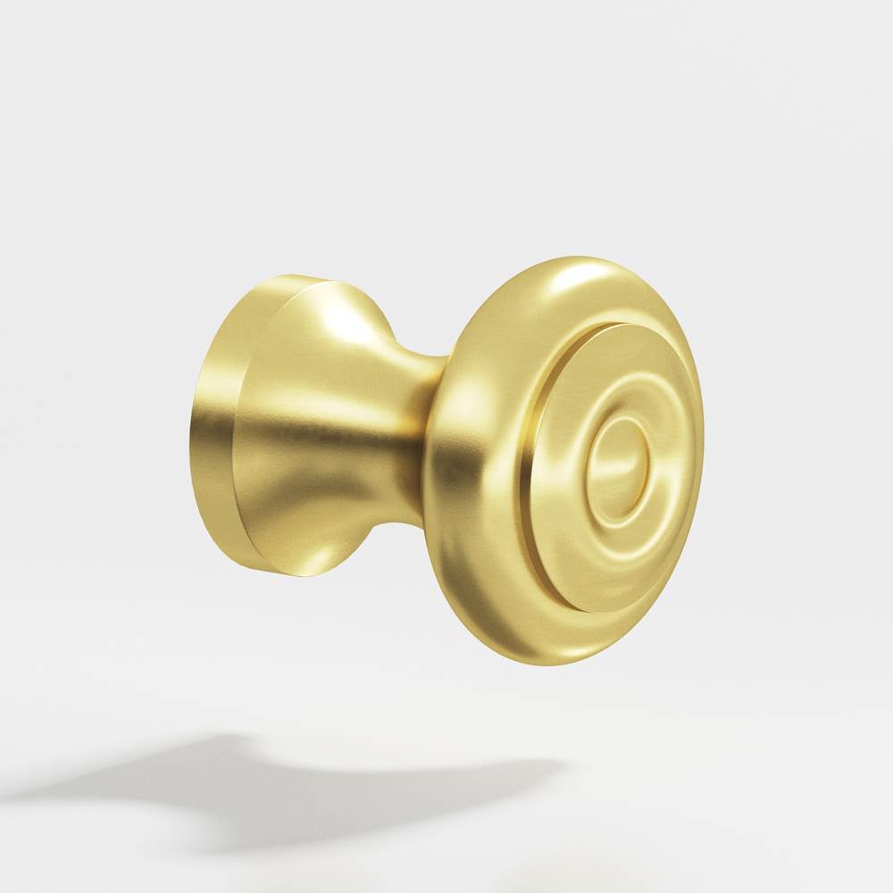 Colonial Bronze - 0.625'' diameter Round Cabinet Knob hand finished in Matte Satin Brass - Matte Satin Brass