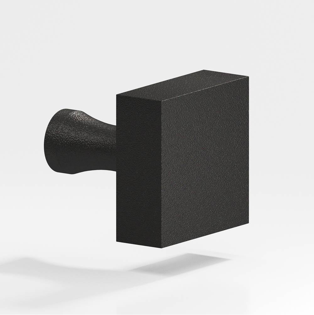 Colonial Bronze - 1.5'' Square Cabinet Knob with flared post hand finished in Frost Black - Frost Black