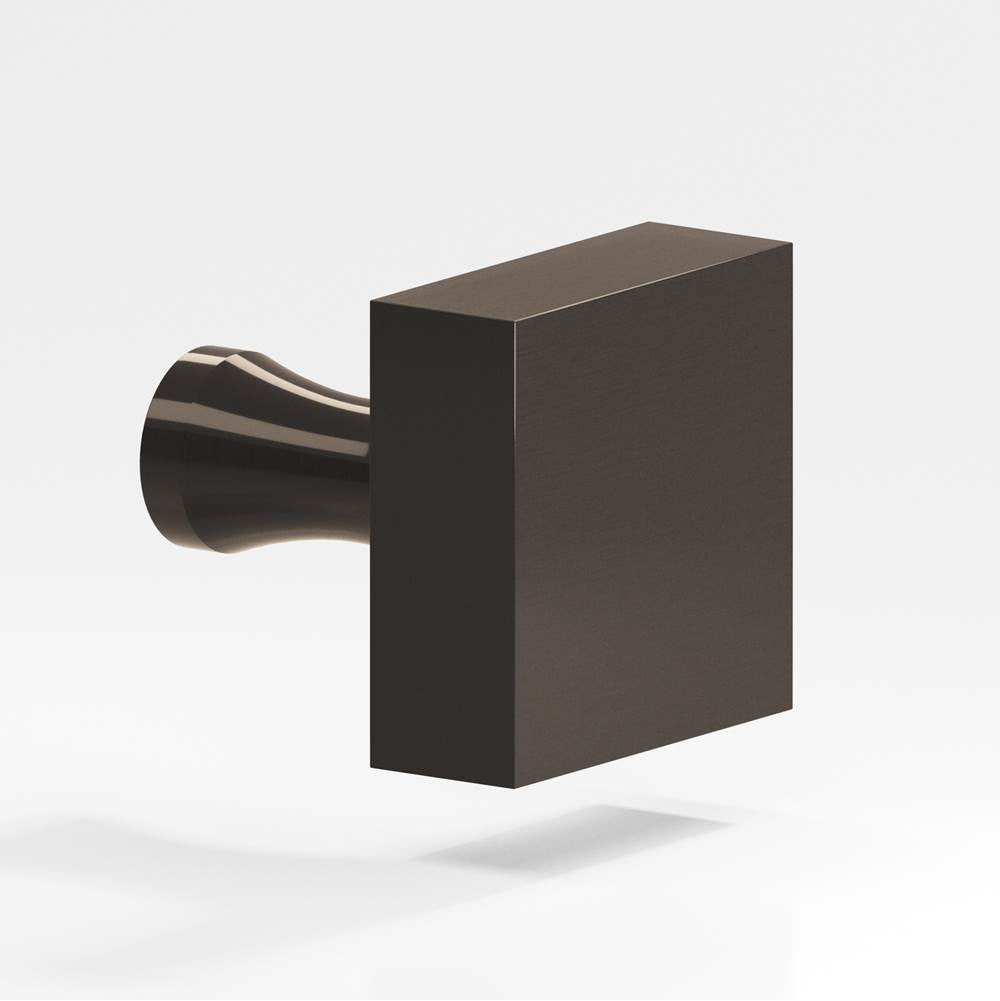 Colonial Bronze - 1.25'' Square Cabinet Knob with flared post hand finished in Dark Statuary Bronze - Dark Statuary Bronze