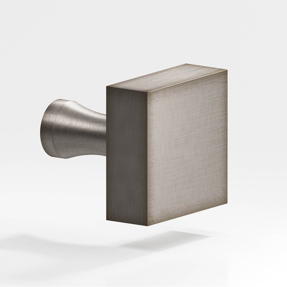 Colonial Bronze - 1.5'' Square Cabinet Knob with flared post hand finished in Pewter - Pewter