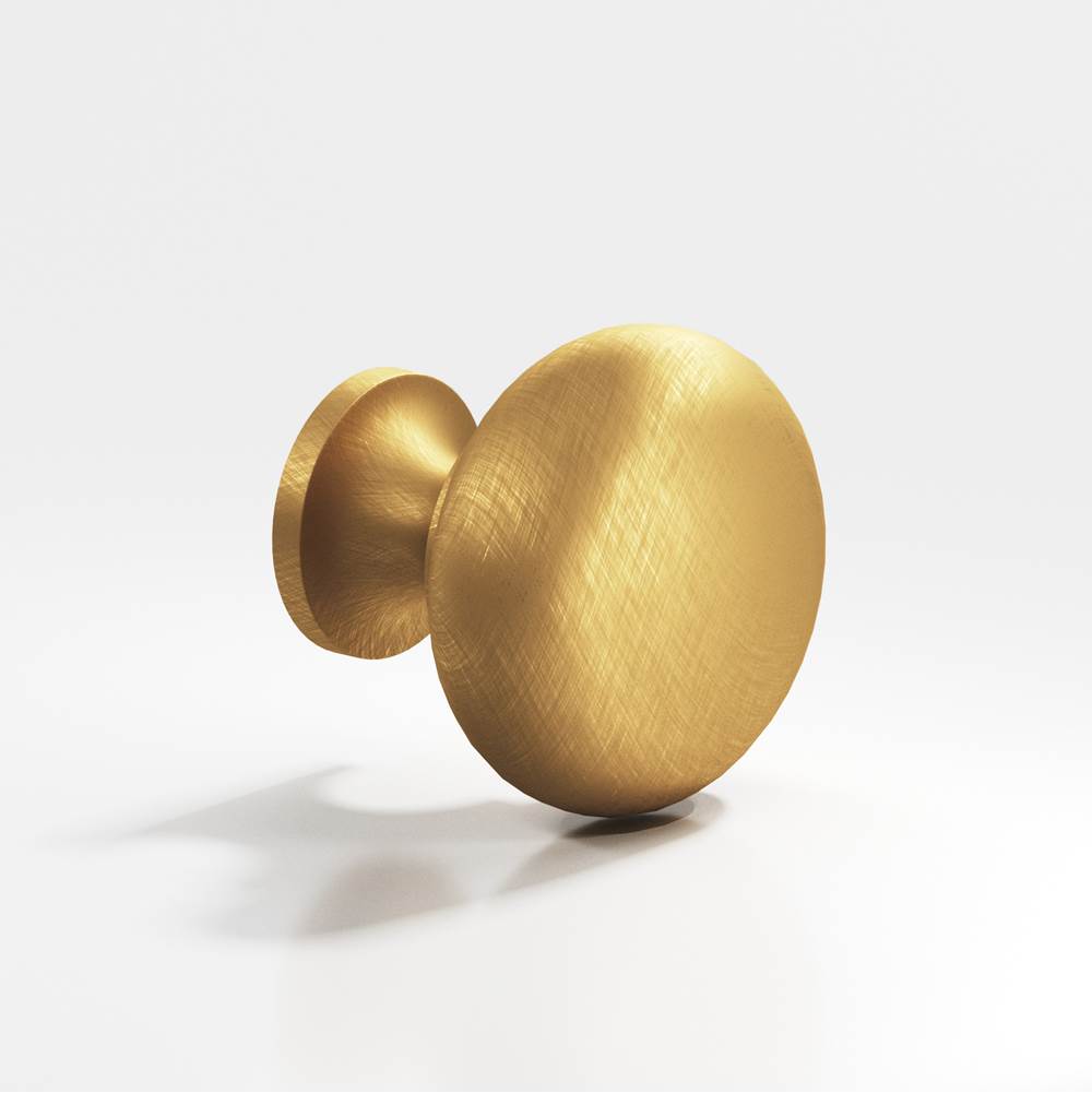 Colonial Bronze - 1.125'' diameter Round Cabinet Knob, Back-to-Back Shower Door Knob Kit hand finished in Weathered Brass - Weathered Brass