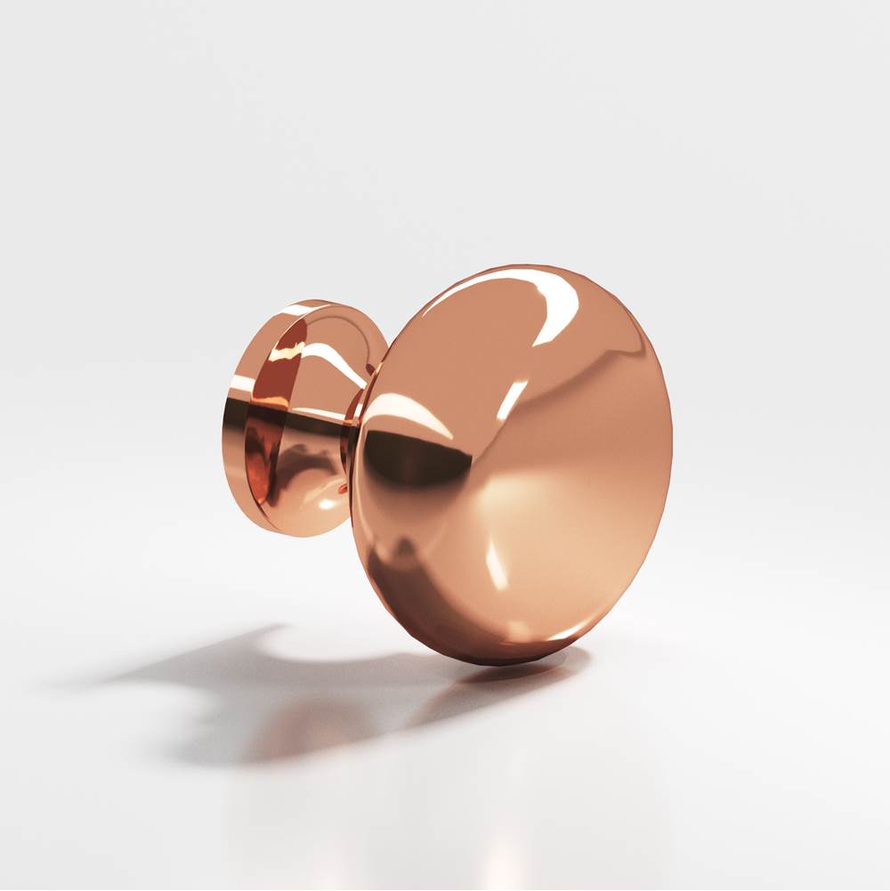 Colonial Bronze - 1.125'' diameter Round Cabinet Knob, Back-to-Back Shower Door Knob Kit hand finished in Polished Copper - Polished Copper