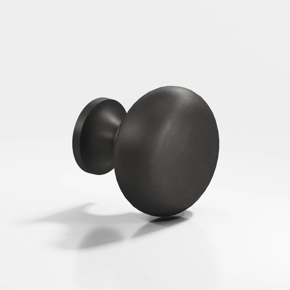 Colonial Bronze - 1.125'' diameter Round Cabinet Knob, Back-to-Back Shower Door Knob Kit hand finished in Distressed Satin Black - Distressed Satin Black