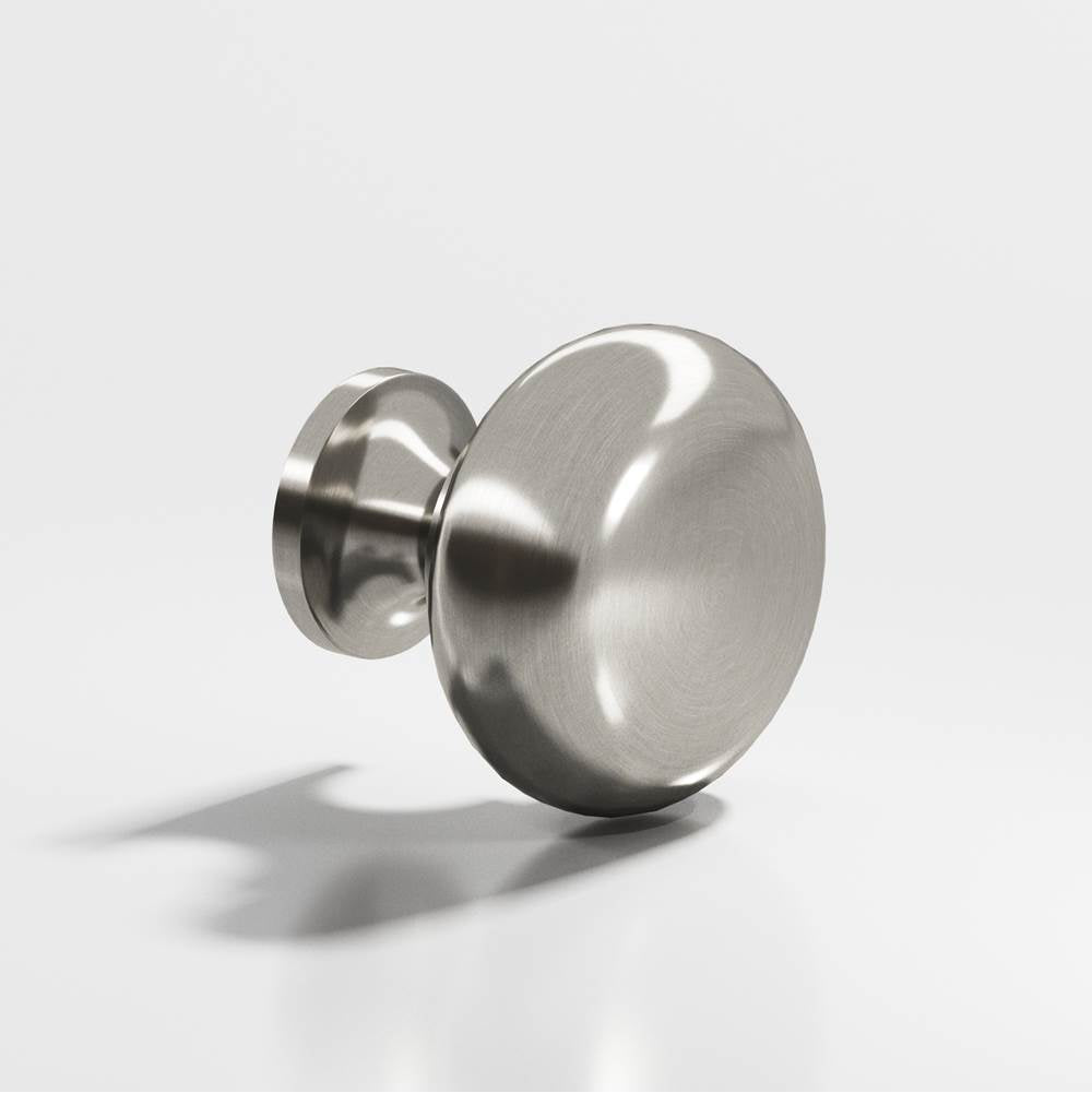 Colonial Bronze - 1.125'' diameter Round Cabinet Knob, Back-to-Back Shower Door Knob Kit hand finished in Satin Nickel - Satin Nickel