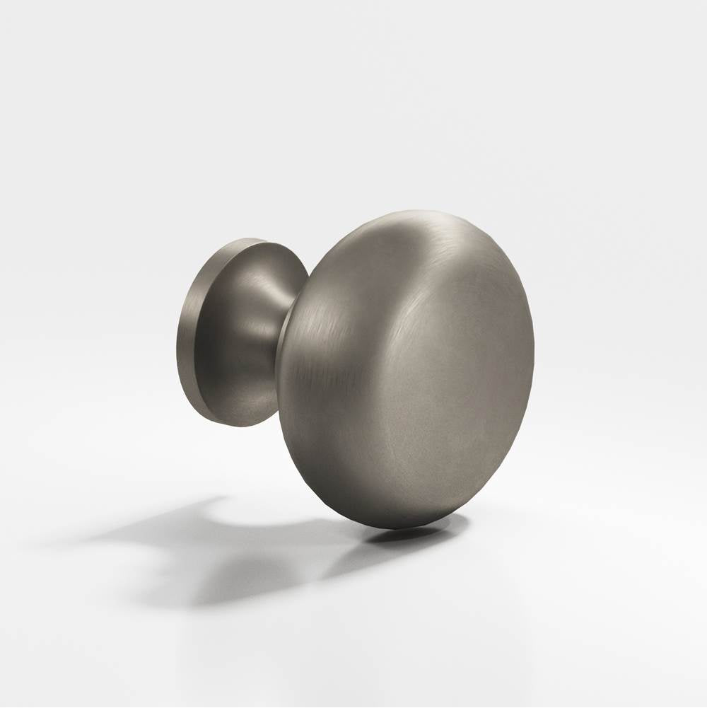 Colonial Bronze - 1.125'' diameter Round Cabinet Knob, Back-to-Back Shower Door Knob Kit hand finished in Matte Pewter - Matte Pewter