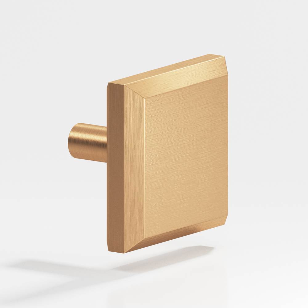 Colonial Bronze - 1.25'' Square, beveled Cabinet Knob with straight post hand finished in Matte Satin Bronze - Matte Satin Bronze