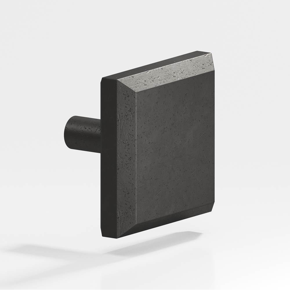 Colonial Bronze - 1.25'' Square, beveled Cabinet Knob with straight post hand finished in Distressed Satin Black - Distressed Satin Black