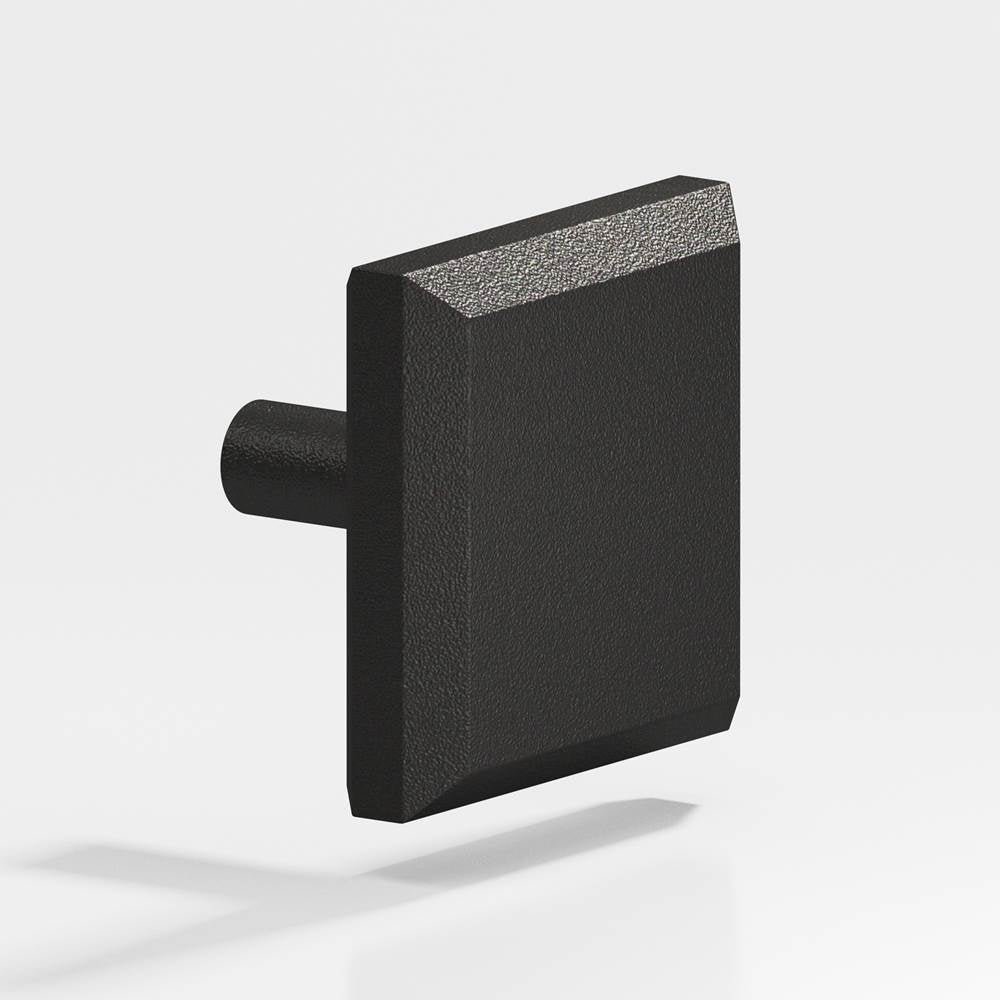 Colonial Bronze - 1.25'' Square, beveled Cabinet Knob with straight post hand finished in Frost Black - Frost Black