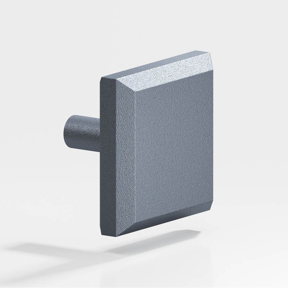 Colonial Bronze - 1.25'' Square, beveled Cabinet Knob with straight post hand finished in Frost Chrome - Frost Chrome