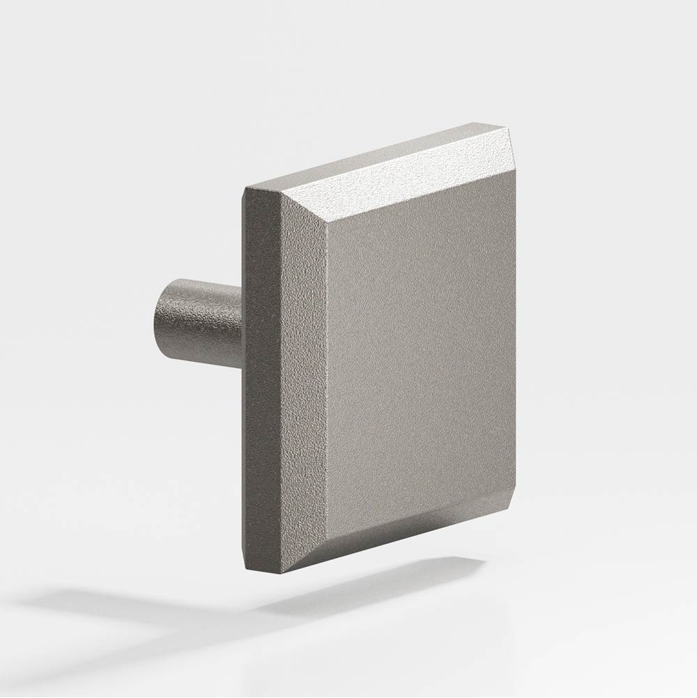 Colonial Bronze - 1.5'' Square, beveled Cabinet Knob with straight post hand finished in Frost Nickel - Frost Nickel