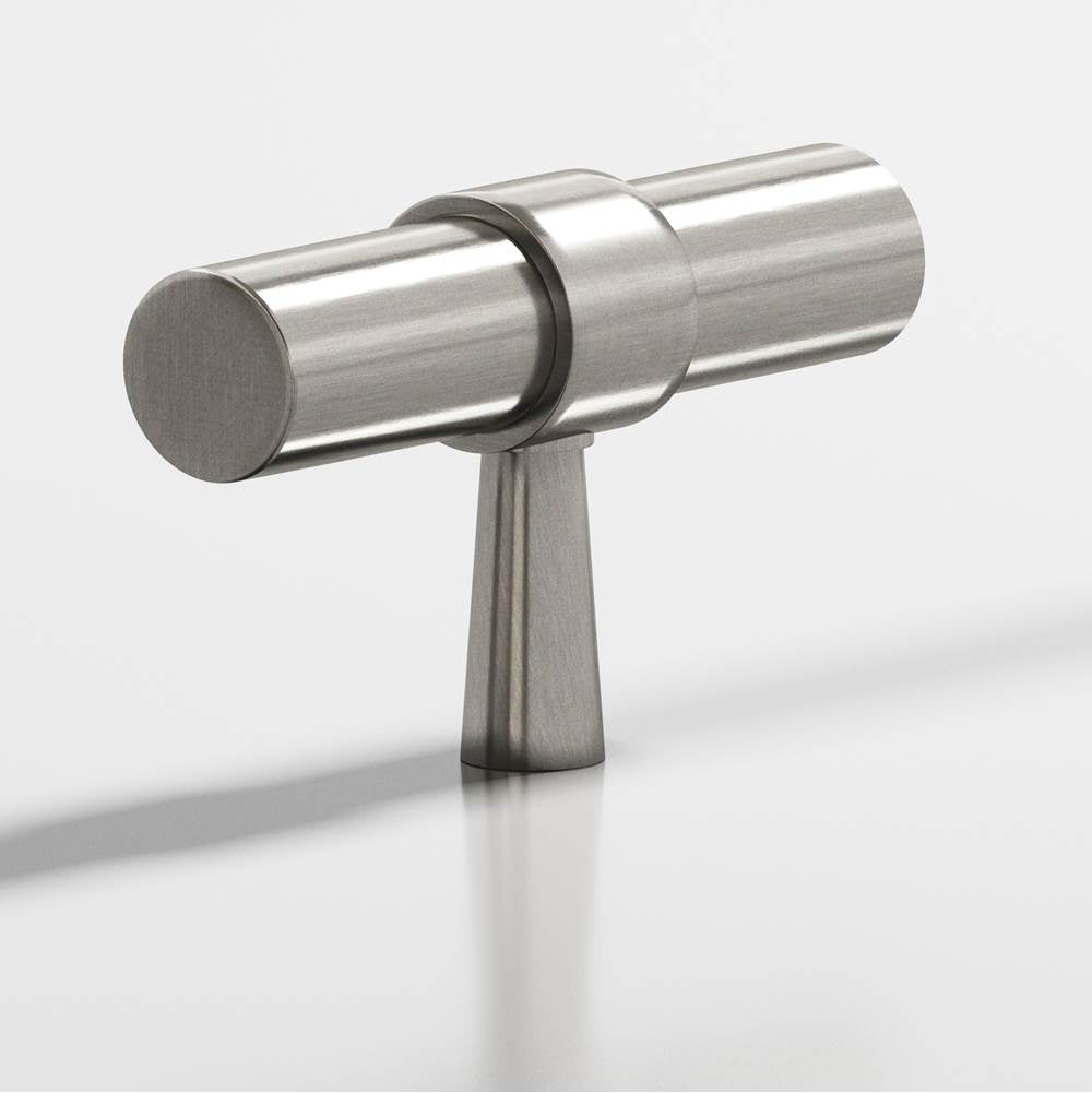 Colonial Bronze - 2'' overall, 0.46875'' diameter Round, collared T Cabinet Knob with tapered post hand finished in Nickel Stainless and Nickel Stainless - Nickel Stainless,Nickel Stainless