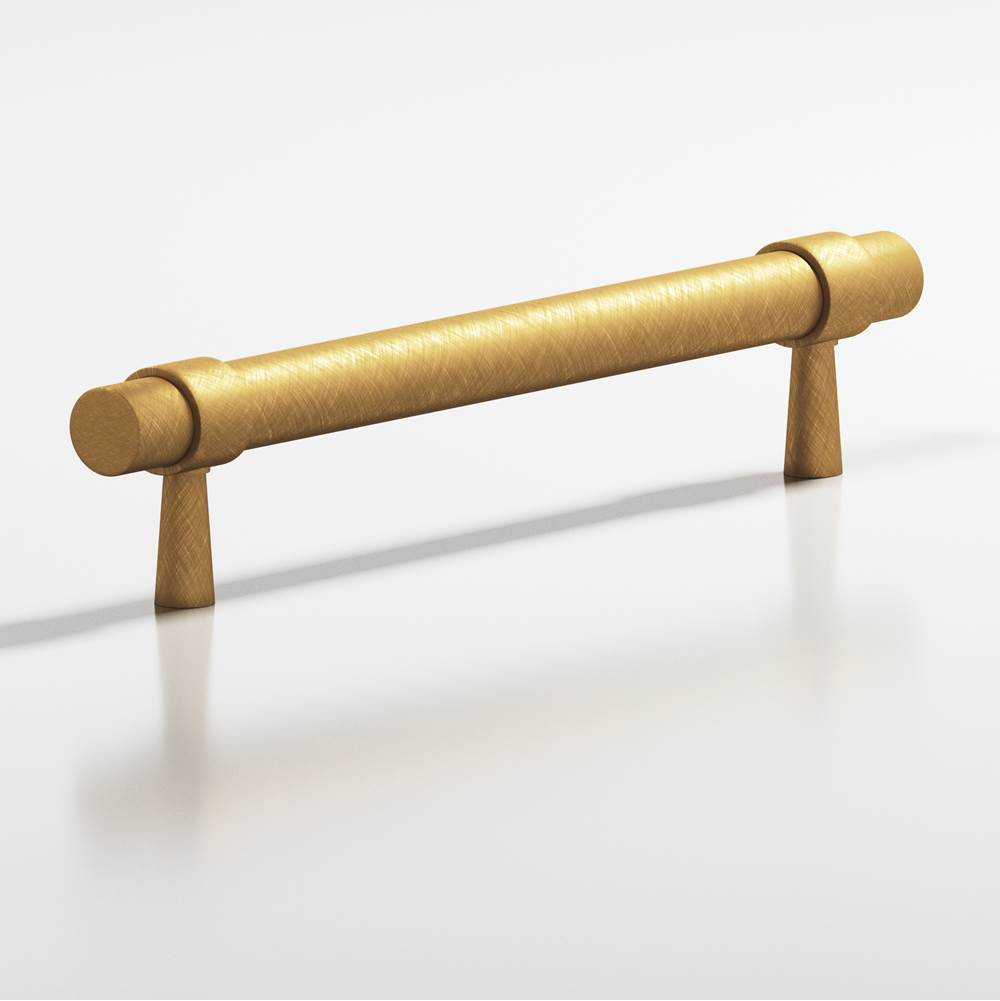 Colonial Bronze - 3'' center-to-center, 4.5'' overall, 0.46875'' diameter Round, collared Cabinet Pull with tapered posts hand finished in Weathered Brass and Weathered Brass - Weathered Brass,Weathered Brass
