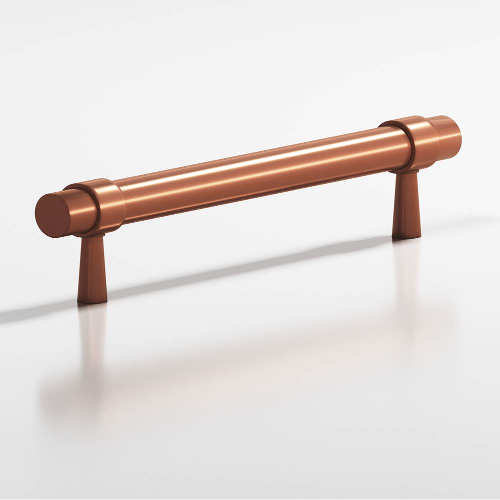 Colonial Bronze - 8'' center-to-center, 9.5'' overall, 0.46875'' diameter Round, collared Cabinet Pull, Door Pull with tapered posts hand finished in Matte Antique Copper and Matte Antique Copper - Matte Antique Copper,Matte Antique Copper
