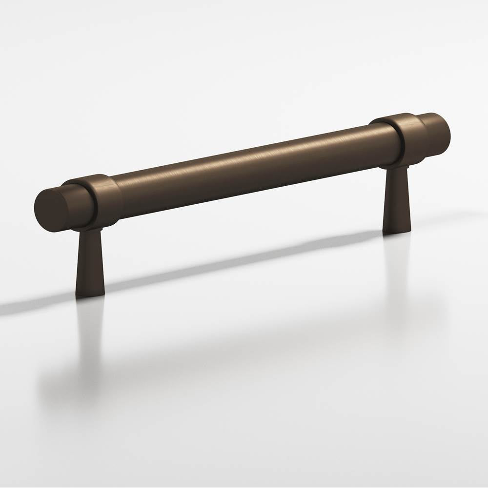 Colonial Bronze - 0.46875'' diameter custom length Round, collared Pull with tapered posts hand finished in Heritage Bronze and Heritage Bronze - Heritage Bronze,Heritage Bronze