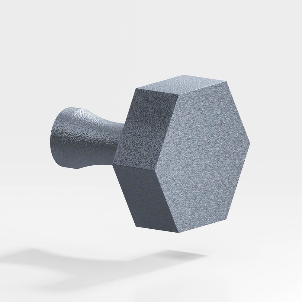 Colonial Bronze - 1.25'' Hexagonal Cabinet Knob with flared post hand finished in Frost Chrome - Frost Chrome