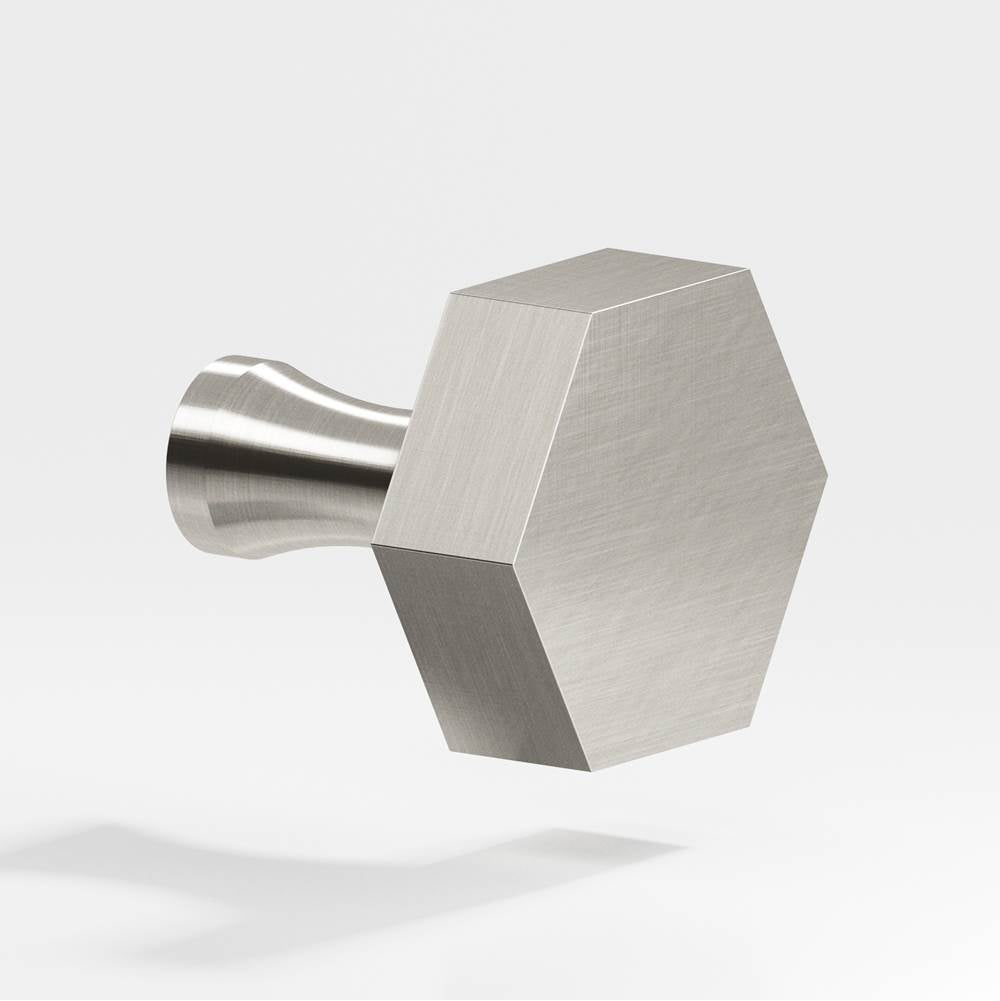 Colonial Bronze - 1'' Hexagonal Cabinet Knob with flared post hand finished in Satin Nickel - Satin Nickel
