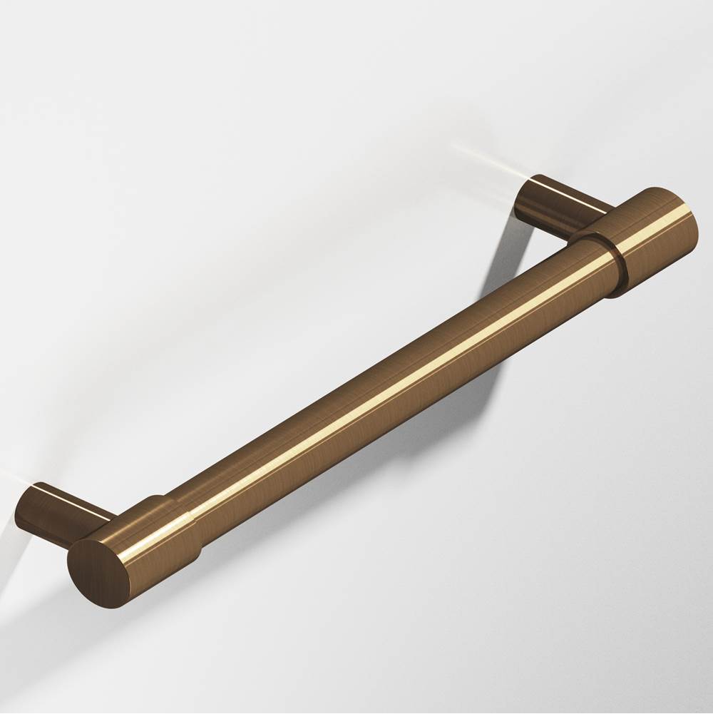 Colonial Bronze - 10'' center-to-center, 12'' overall, 0.875'' diameter Round Cabinet Pull, Appliance Pull, Door Pull, Shower Door Pull with turned-down bar and straight posts hand finished in Light Statuary Bronze and Light Statuary Bronze - Light Statuary Bronze,Light Statuary Bronze