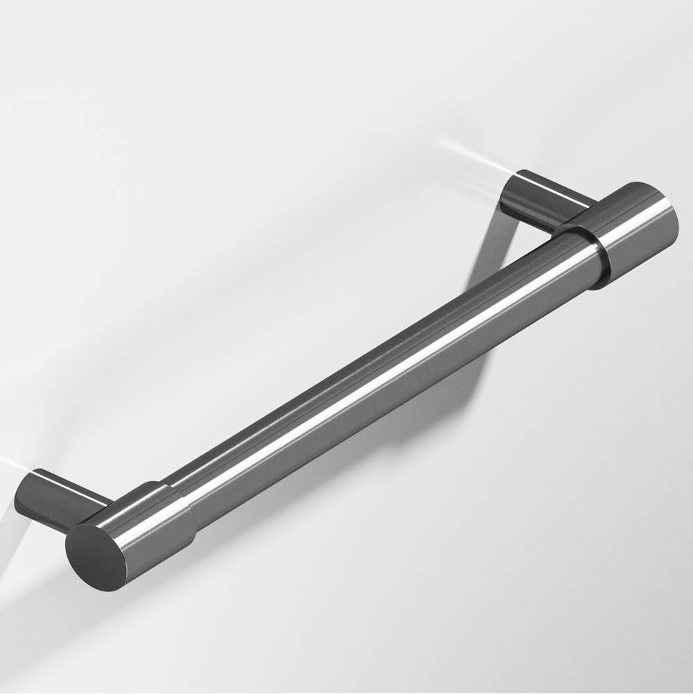Colonial Bronze - 12'' center-to-center, 14'' overall, 0.875'' diameter Round Appliance Pull, Door Pull, Shower Door Pull with turned-down bar and straight posts hand finished in Graphite and Graphite - Graphite,Graphite