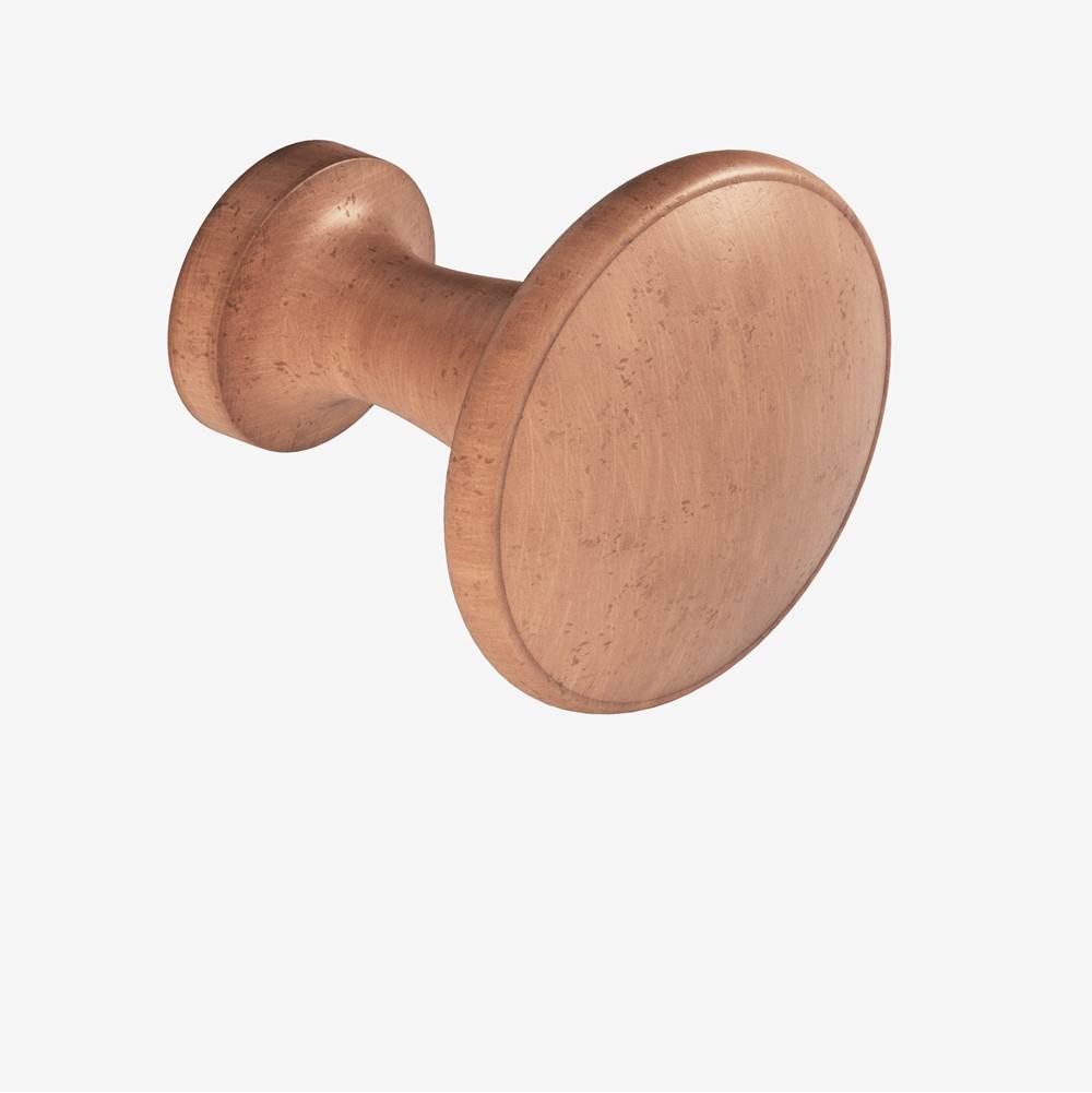 Colonial Bronze - 1.375'' diameter Round Cabinet Knob, Back-to-Back Shower Door Knob Kit hand finished in Distressed Antique Copper - Distressed Antique Copper
