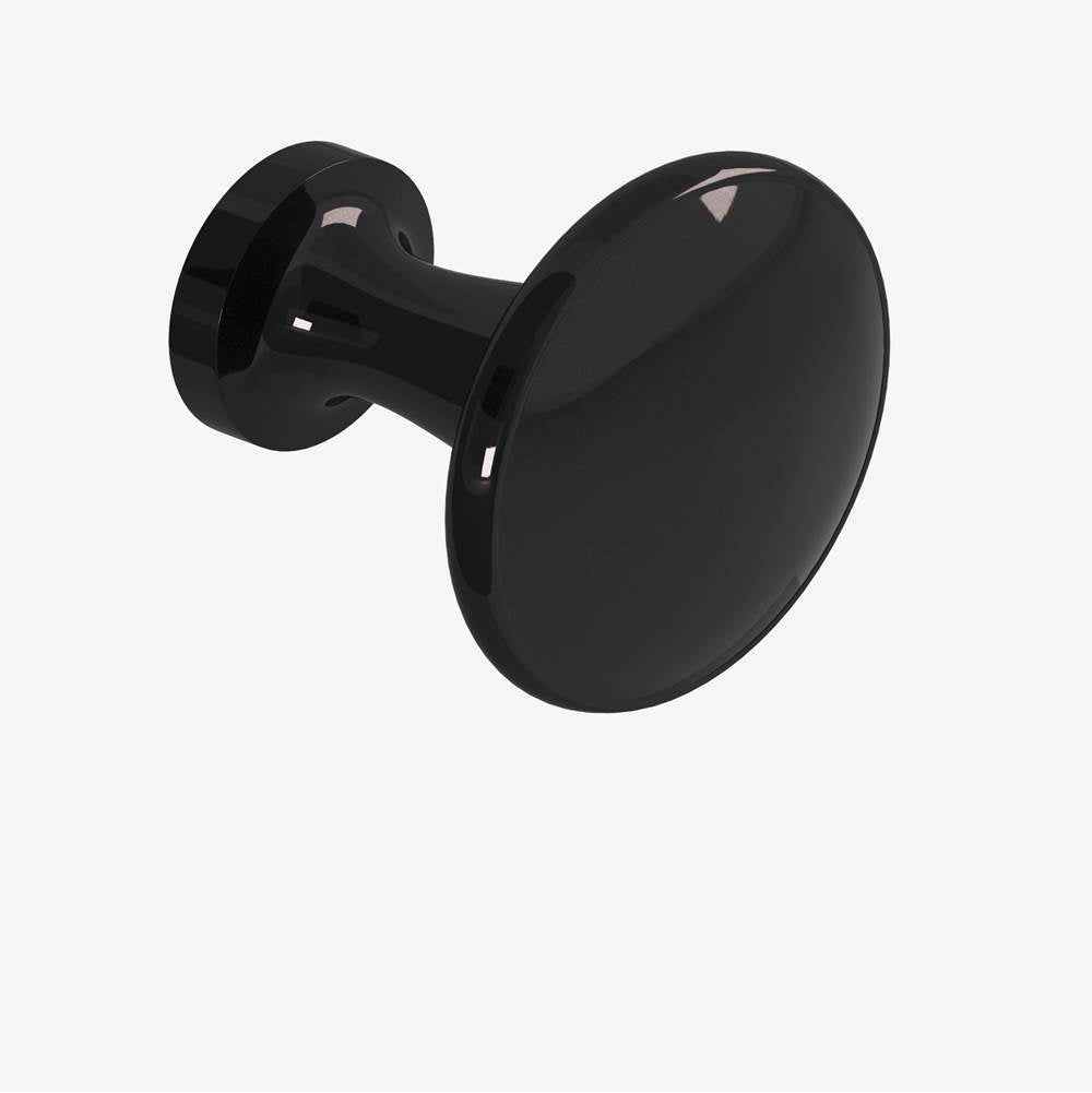 Colonial Bronze - 1.0625'' diameter Round Cabinet Knob hand finished in Satin Black - Satin Black