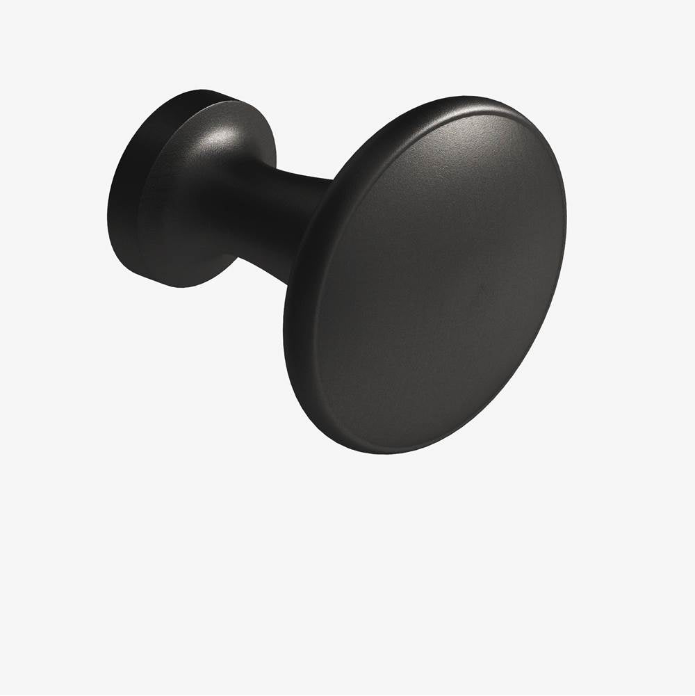 Colonial Bronze - 1.0625'' diameter Round Cabinet Knob hand finished in Frost Black - Frost Black