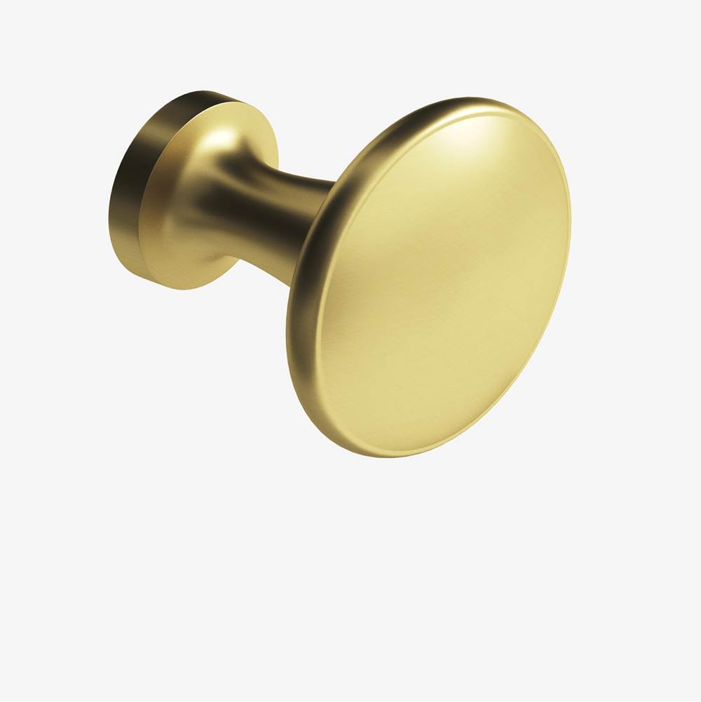 Colonial Bronze - 1.0625'' diameter Round Cabinet Knob hand finished in Matte Satin Brass - Matte Satin Brass