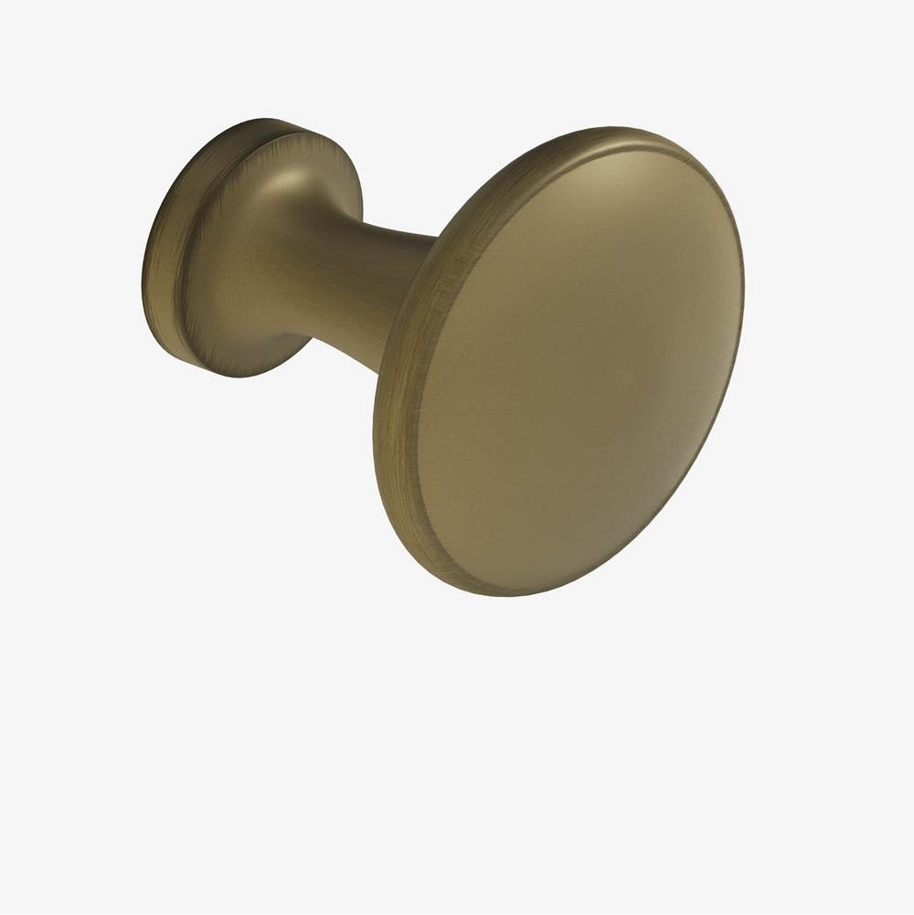 Colonial Bronze - 1.0625'' diameter Round Cabinet Knob hand finished in Matte Antique Satin Brass - Matte Antique Satin Brass