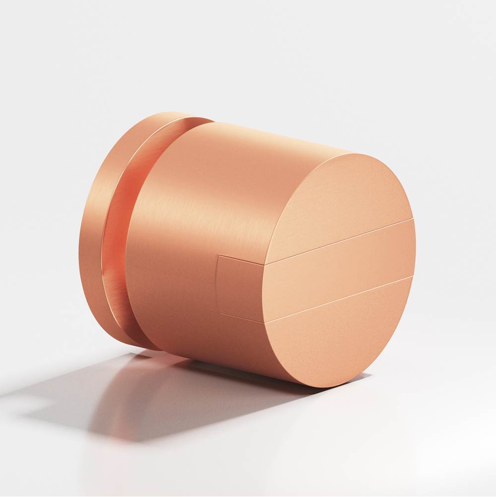 Colonial Bronze - 1'' diameter Round, grooved and striped Cabinet Knob hand finished in Matte Satin Copper and Matte Satin Copper - Matte Satin Copper,Matte Satin Copper