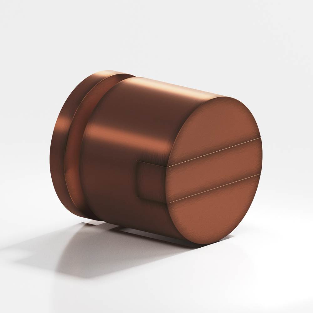 Colonial Bronze - 1'' diameter Round, grooved and striped Cabinet Knob hand finished in Matte Antique Copper and Matte Antique Copper - Matte Antique Copper,Matte Antique Copper