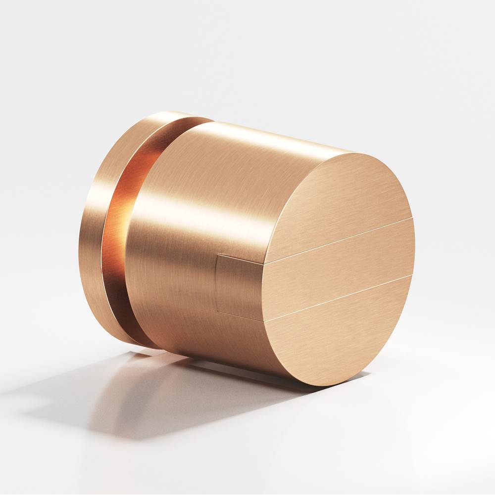 Colonial Bronze - 1'' diameter Round, grooved and striped Cabinet Knob hand finished in Satin Bronze and Satin Bronze - Satin Bronze,Satin Bronze