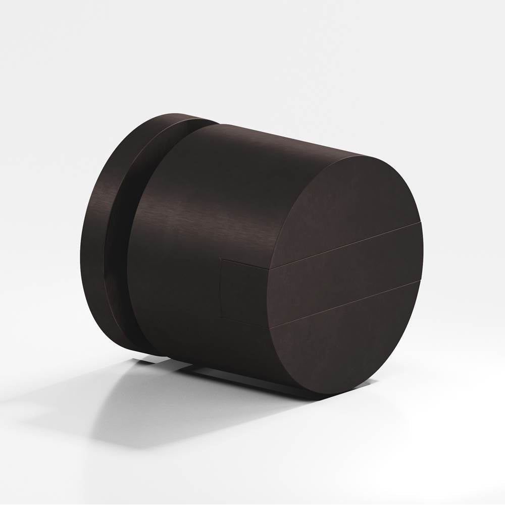 Colonial Bronze - 1'' diameter Round, grooved and striped Cabinet Knob hand finished in Matte Dark Statuary Bronze and Matte Dark Statuary Bronze - Matte Dark Statuary Bronze,Matte Dark Statuary Bronze