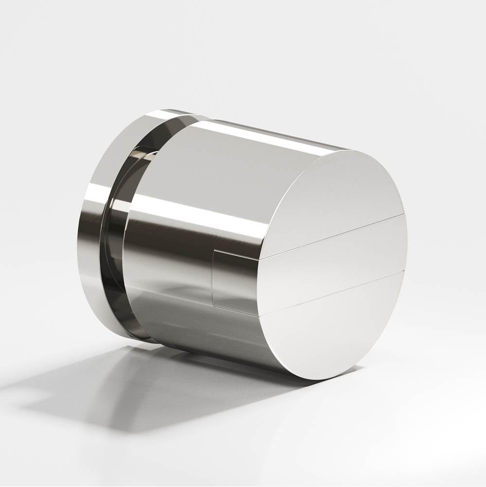 Colonial Bronze - 1'' diameter Round, grooved and striped Cabinet Knob hand finished in Polished Nickel and Polished Nickel - Polished Nickel,Polished Nickel