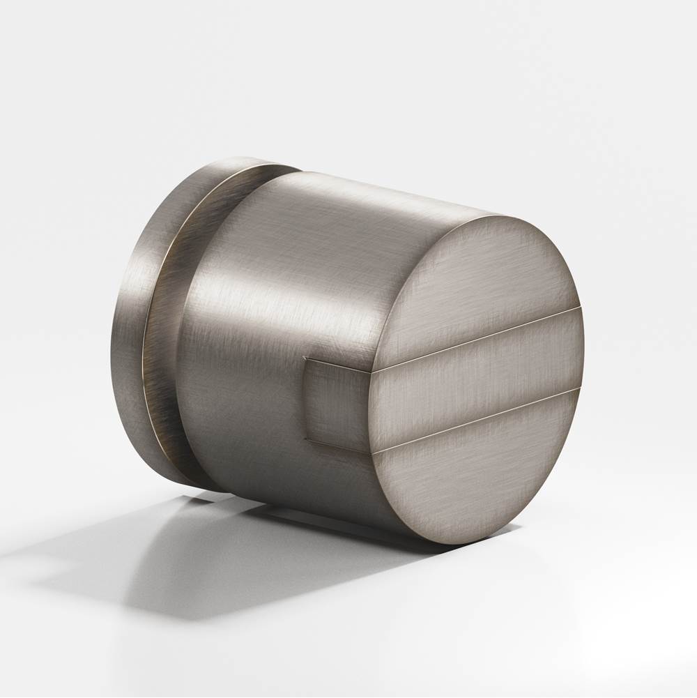 Colonial Bronze - 1'' diameter Round, grooved and striped Cabinet Knob hand finished in Pewter and Pewter - Pewter,Pewter