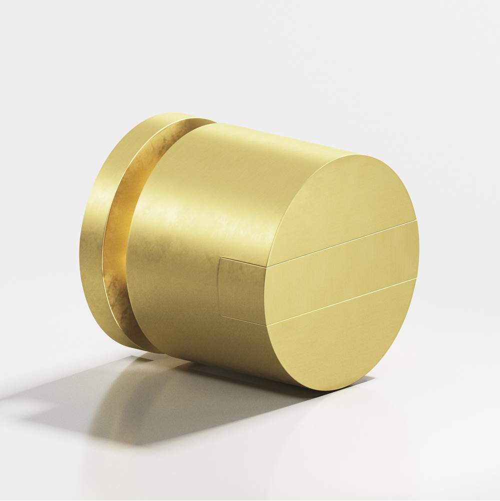Colonial Bronze - 1'' diameter Round, grooved and striped Cabinet Knob hand finished in Matte Satin Brass and Matte Satin Brass - Matte Satin Brass,Matte Satin Brass