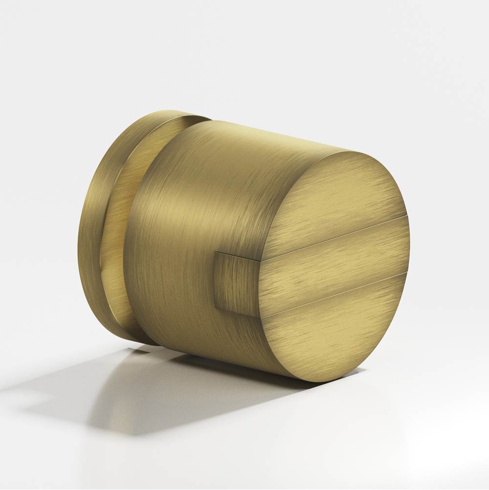 Colonial Bronze - 1.25'' diameter Round, grooved and striped Cabinet Knob, Back-to-Back Shower Door Knob Kit hand finished in Matte Antique Satin Brass and Matte Antique Satin Brass - Matte Antique Satin Brass,Matte Antique Satin Brass