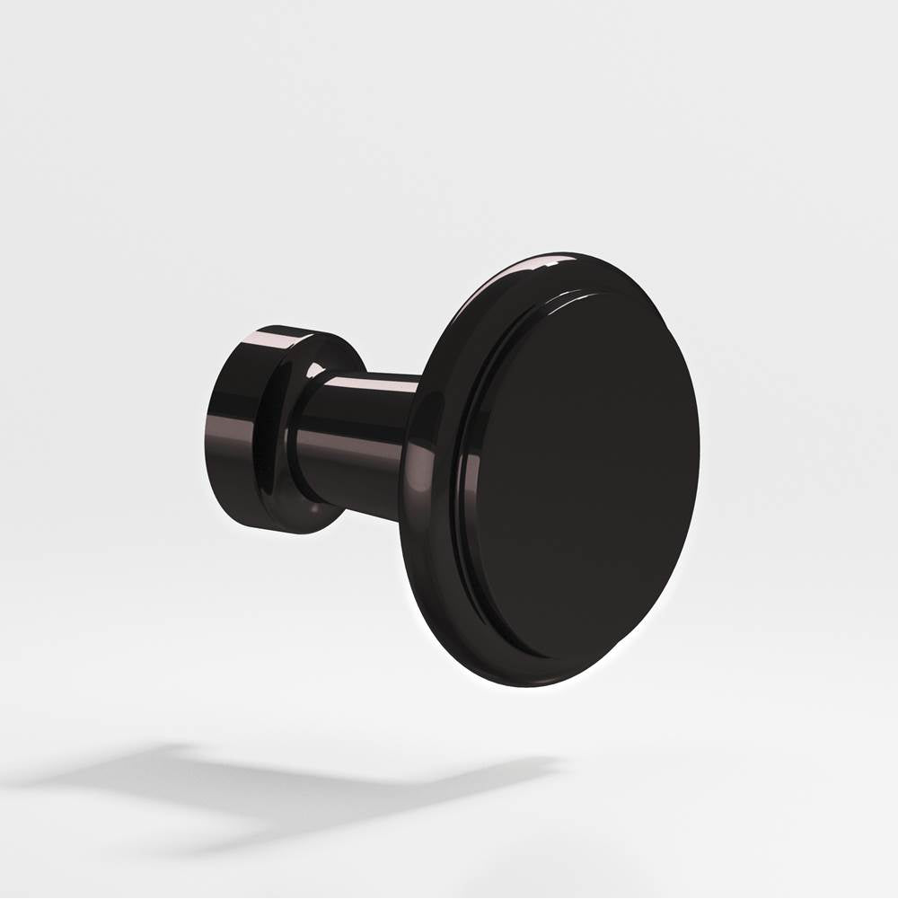 Colonial Bronze - 1.0625'' diameter Round Cabinet Knob hand finished in Satin Black - Satin Black
