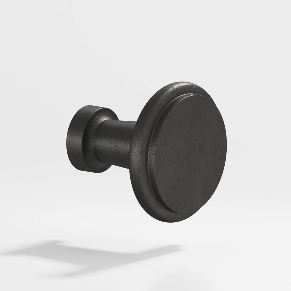 Colonial Bronze - 1.0625'' diameter Round Cabinet Knob hand finished in Distressed Satin Black - Distressed Satin Black