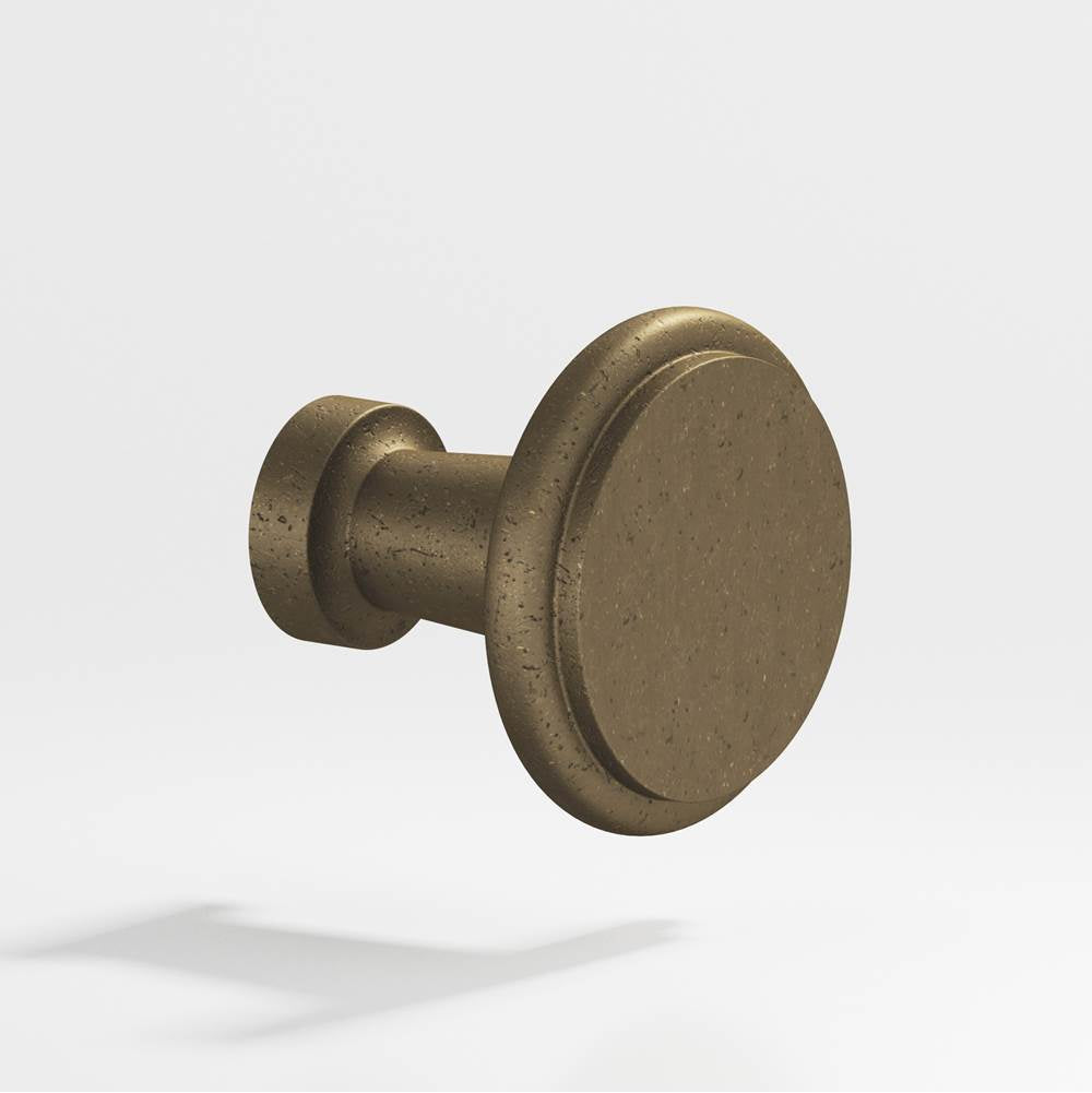Colonial Bronze - 1.0625'' diameter Round Cabinet Knob hand finished in Distressed Oil Rubbed Bronze - Distressed Oil Rubbed Bronze