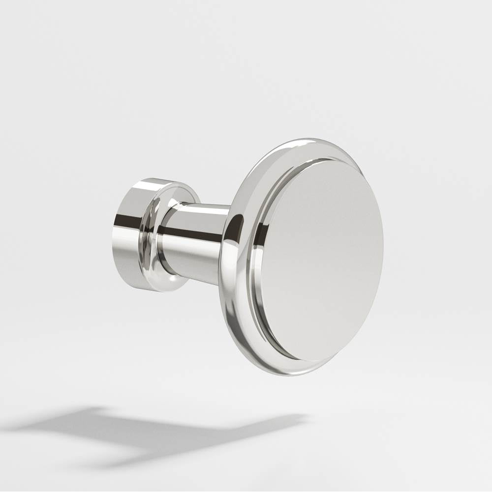 Colonial Bronze - 1.0625'' diameter Round Cabinet Knob hand finished in Polished Nickel - Polished Nickel