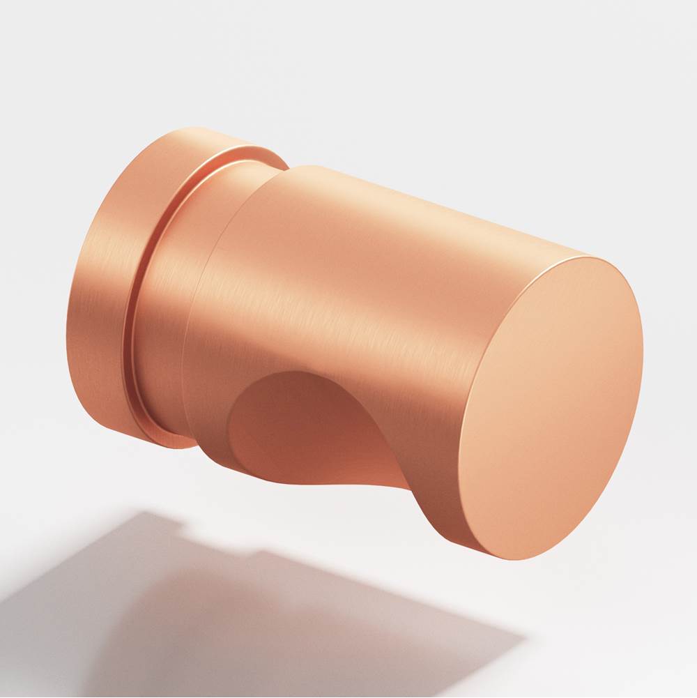 Colonial Bronze - 1'' diameter Round, grooved Cabinet Knob, Back-to-Back Shower Door Knob Kit hand finished in Matte Satin Copper - Matte Satin Copper