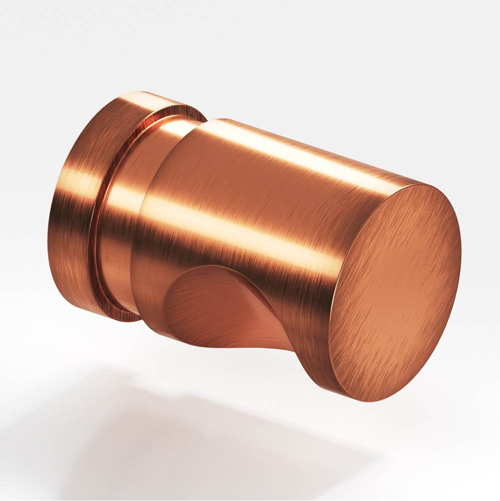 Colonial Bronze - 1'' diameter Round, grooved Cabinet Knob, Back-to-Back Shower Door Knob Kit hand finished in Antique Copper - Antique Copper