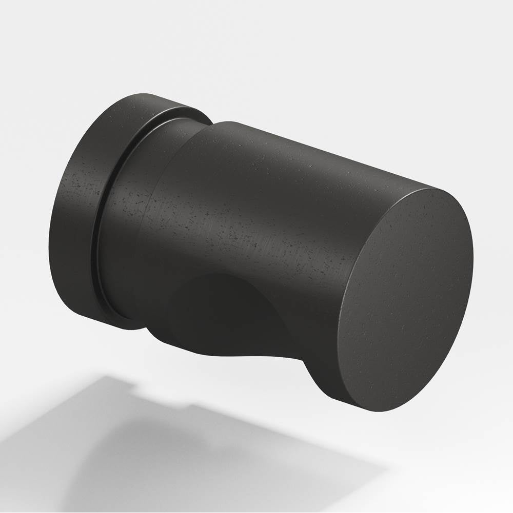 Colonial Bronze - 1'' diameter Round, grooved Cabinet Knob, Back-to-Back Shower Door Knob Kit hand finished in Distressed Satin Black - Distressed Satin Black
