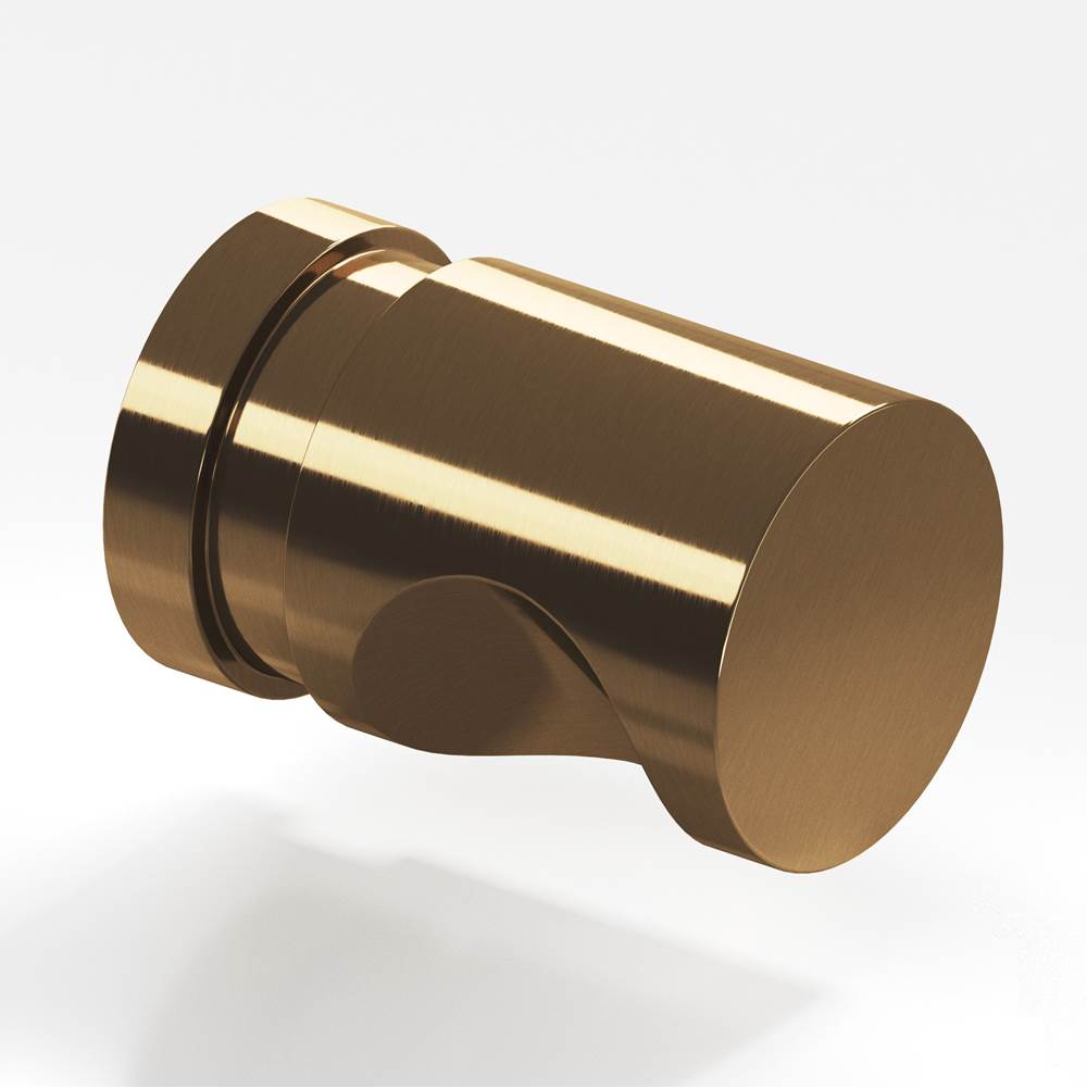 Colonial Bronze - 1'' diameter Round, grooved Cabinet Knob, Back-to-Back Shower Door Knob Kit hand finished in Light Statuary Bronze - Light Statuary Bronze