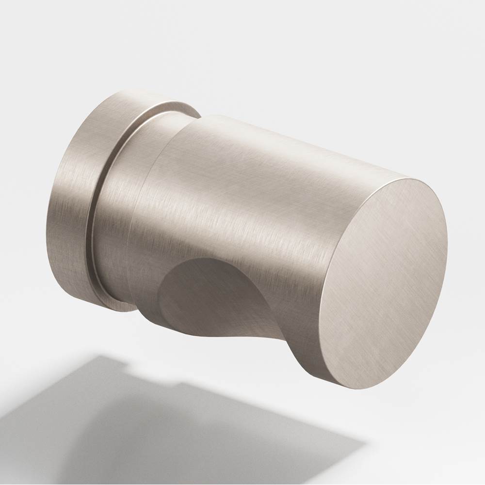 Colonial Bronze - 1'' diameter Round, grooved Cabinet Knob, Back-to-Back Shower Door Knob Kit hand finished in Matte Satin Nickel - Matte Satin Nickel