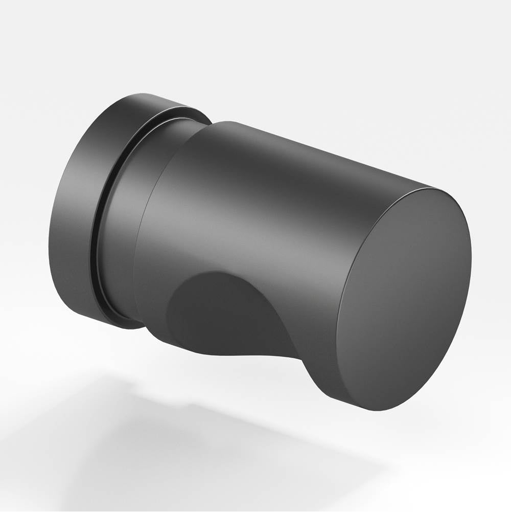 Colonial Bronze - 1'' diameter Round, grooved Cabinet Knob, Back-to-Back Shower Door Knob Kit hand finished in Matte Graphite - Matte Graphite