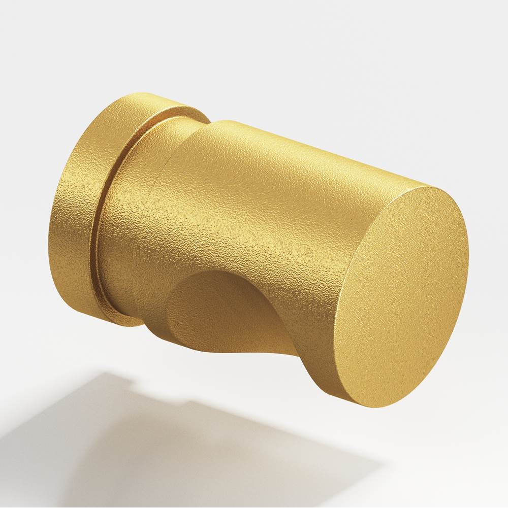 Colonial Bronze - 1'' diameter Round, grooved Cabinet Knob, Back-to-Back Shower Door Knob Kit hand finished in Frost Brass - Frost Brass