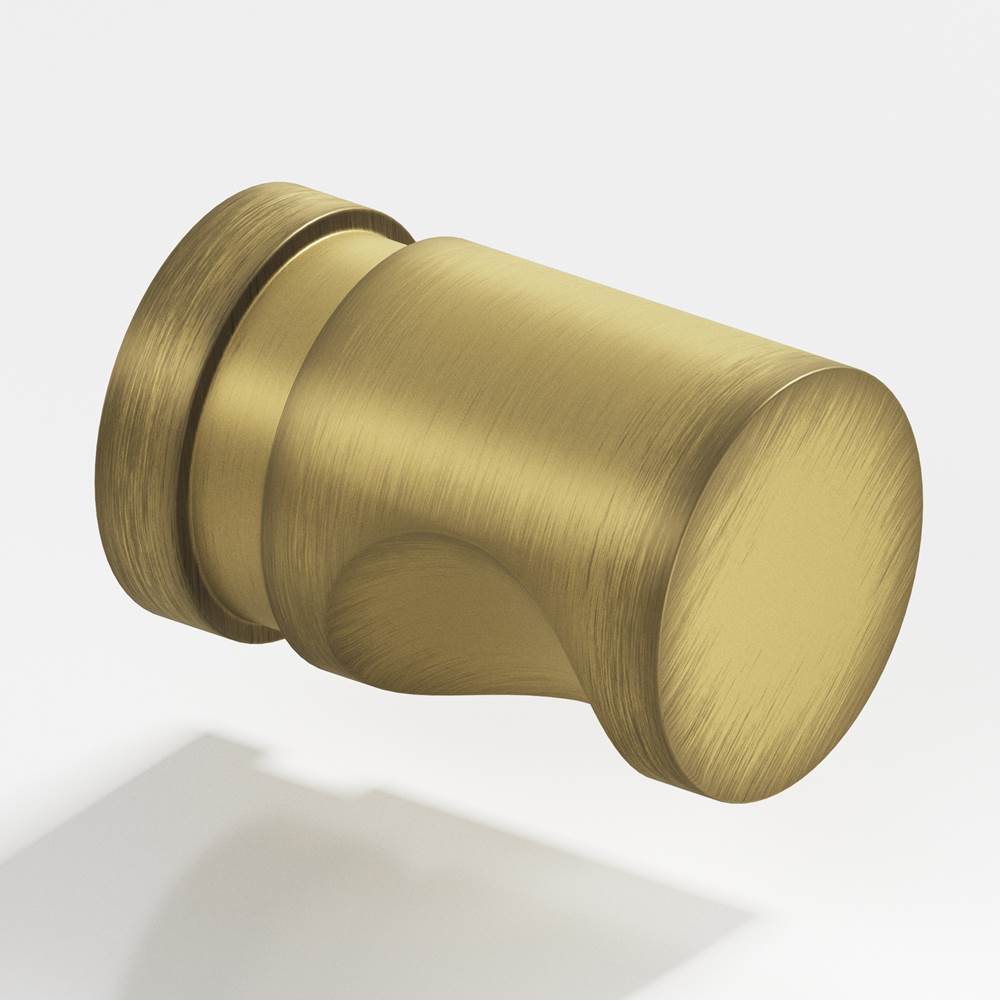 Colonial Bronze - 1'' diameter Round, grooved Cabinet Knob, Back-to-Back Shower Door Knob Kit hand finished in Matte Antique Satin Brass - Matte Antique Satin Brass
