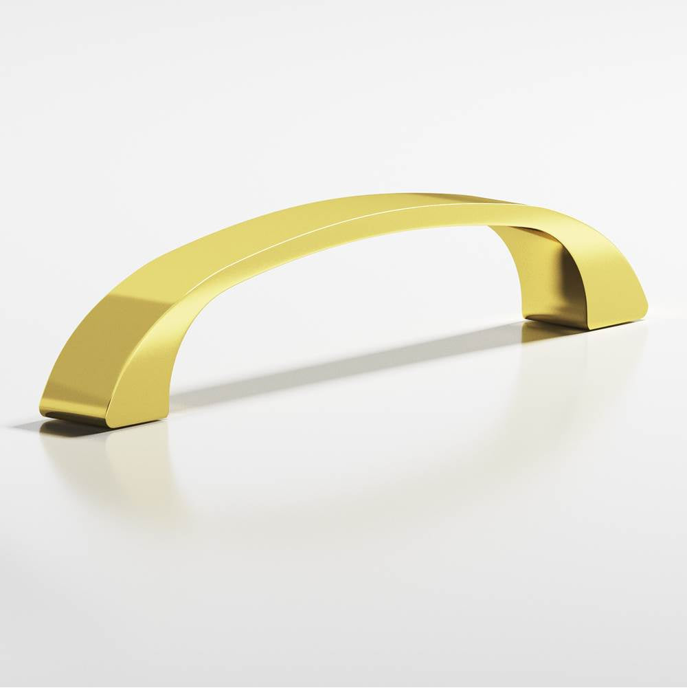 Colonial Bronze - 3.5'' center-to-center, 4'' overall, 0.4375'' diameter Bow Cabinet Pull hand finished in French Gold - French Gold