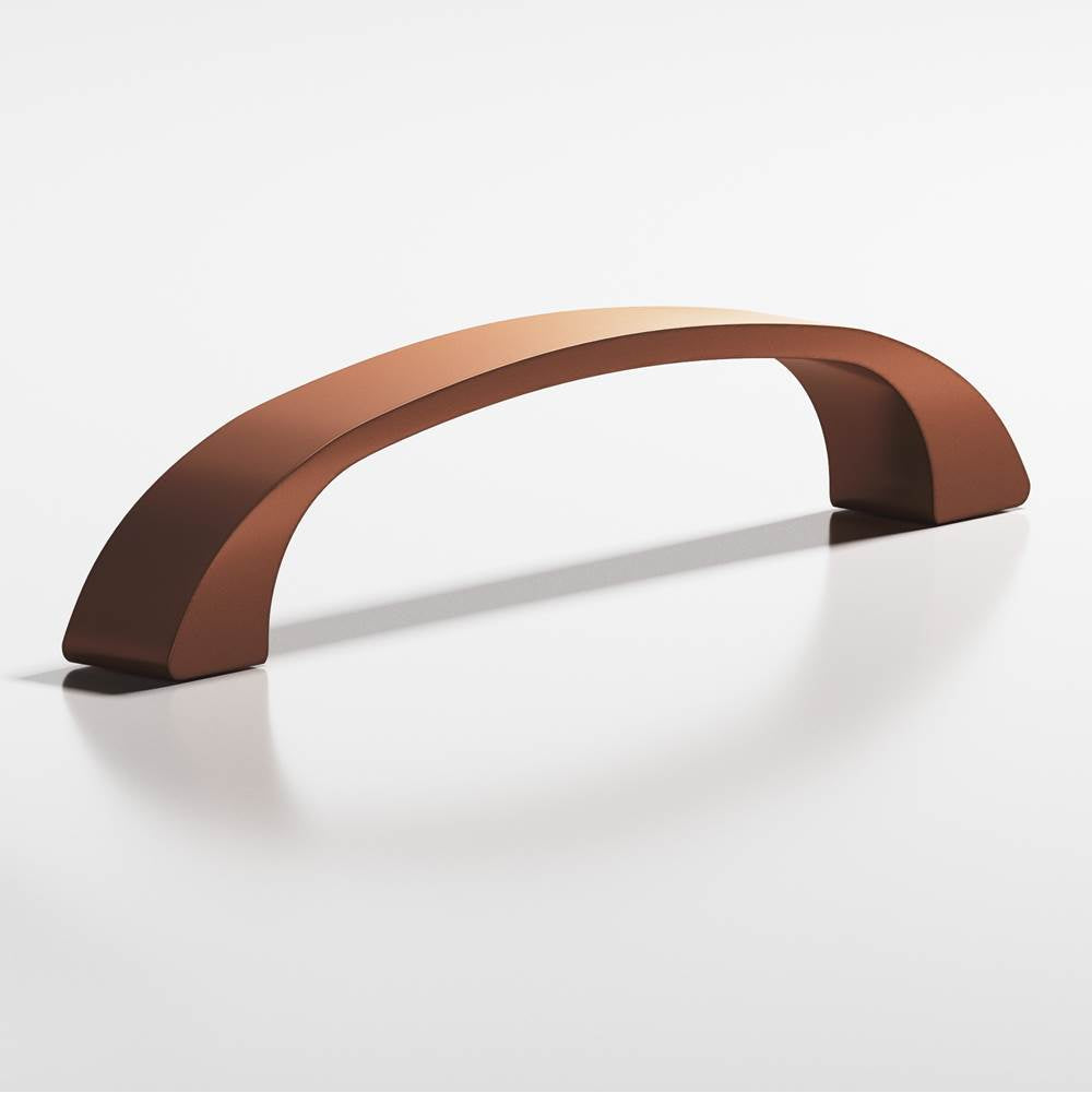 Colonial Bronze - 3.5'' center-to-center, 4'' overall, 0.4375'' diameter Bow Cabinet Pull hand finished in Matte Antique Copper - Matte Antique Copper