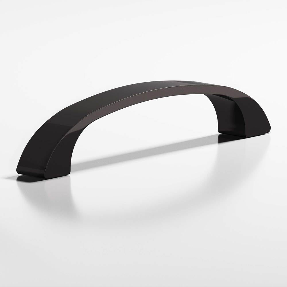 Colonial Bronze - 3.5'' center-to-center, 4'' overall, 0.4375'' diameter Bow Cabinet Pull hand finished in Satin Black - Satin Black